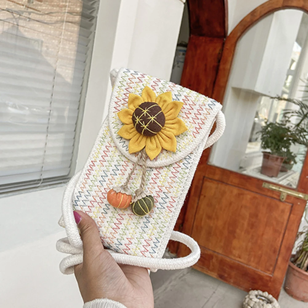 

Knit Shoulder Crossbody Bag Fashion Woven Braided Lady Beach Holiday Messenger Bag for Women Fashionable Decoration