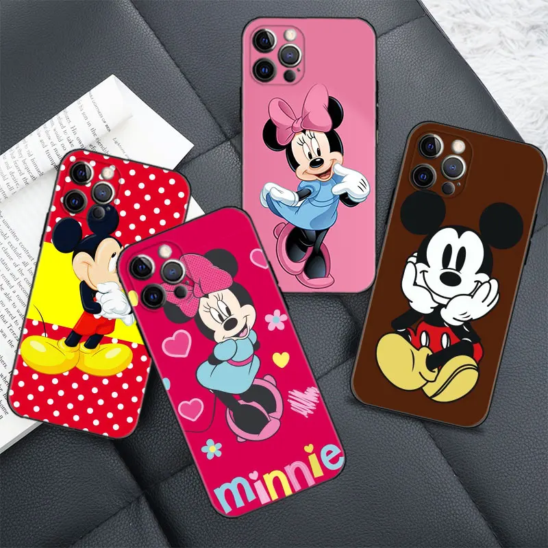 

Phone Case For iPhone 14 11 13 12 Pro Max Mini XS Max XR X SE(2022) 7 8 6 6S Plus 5 Coque Mickey Mouse and his girlfriend Minnie