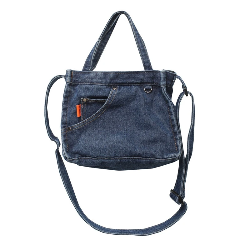 

Travel Crossbody Bag Shoulder Bag Messenger Bag with Pockets Anti-theft Retro Denim Blue Handbags for University College