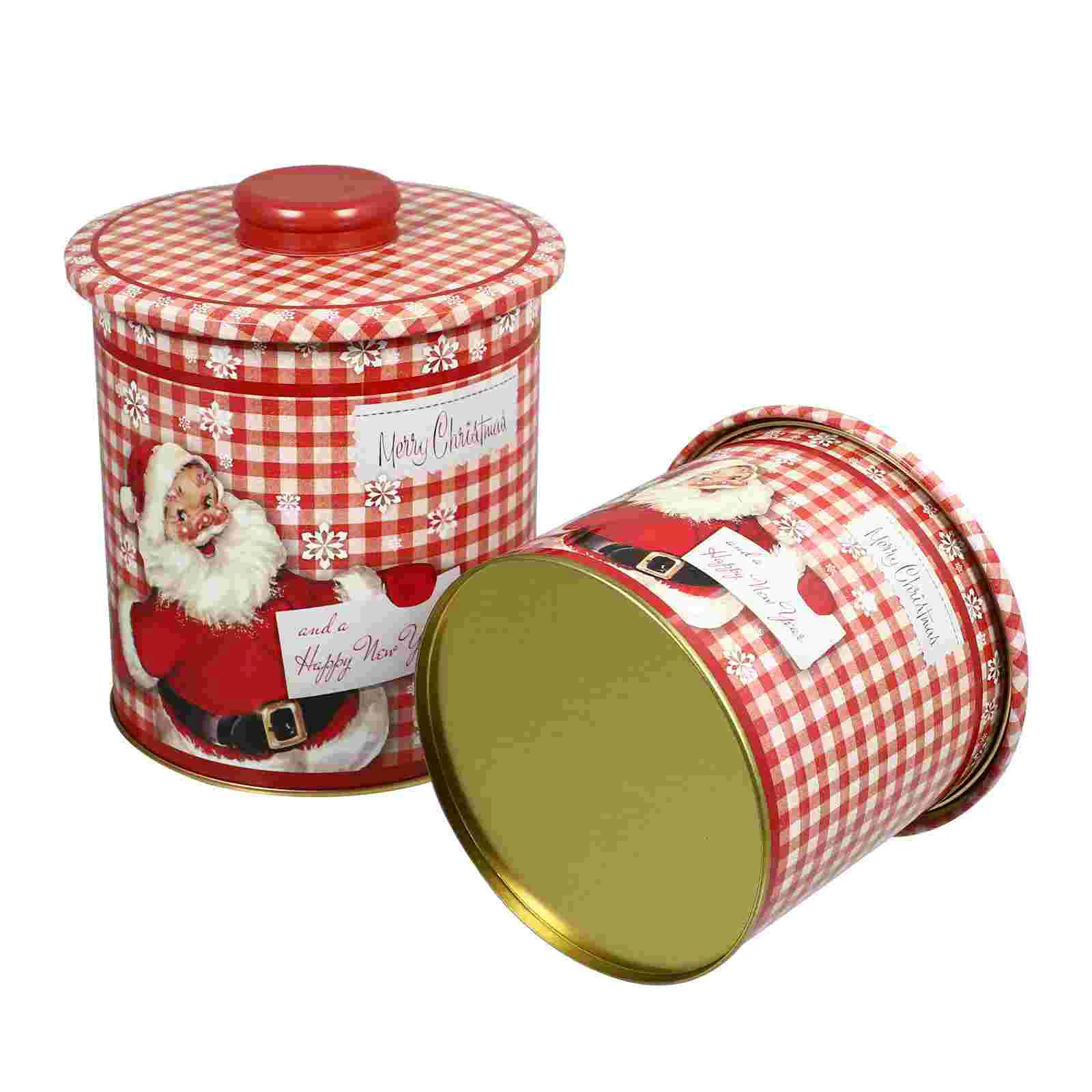 

Christmas Candy Tin Box Tins Cookie Boxes Storagegift Jarjars Tinplate Containers Lids Metal Containerholiday Biscuit