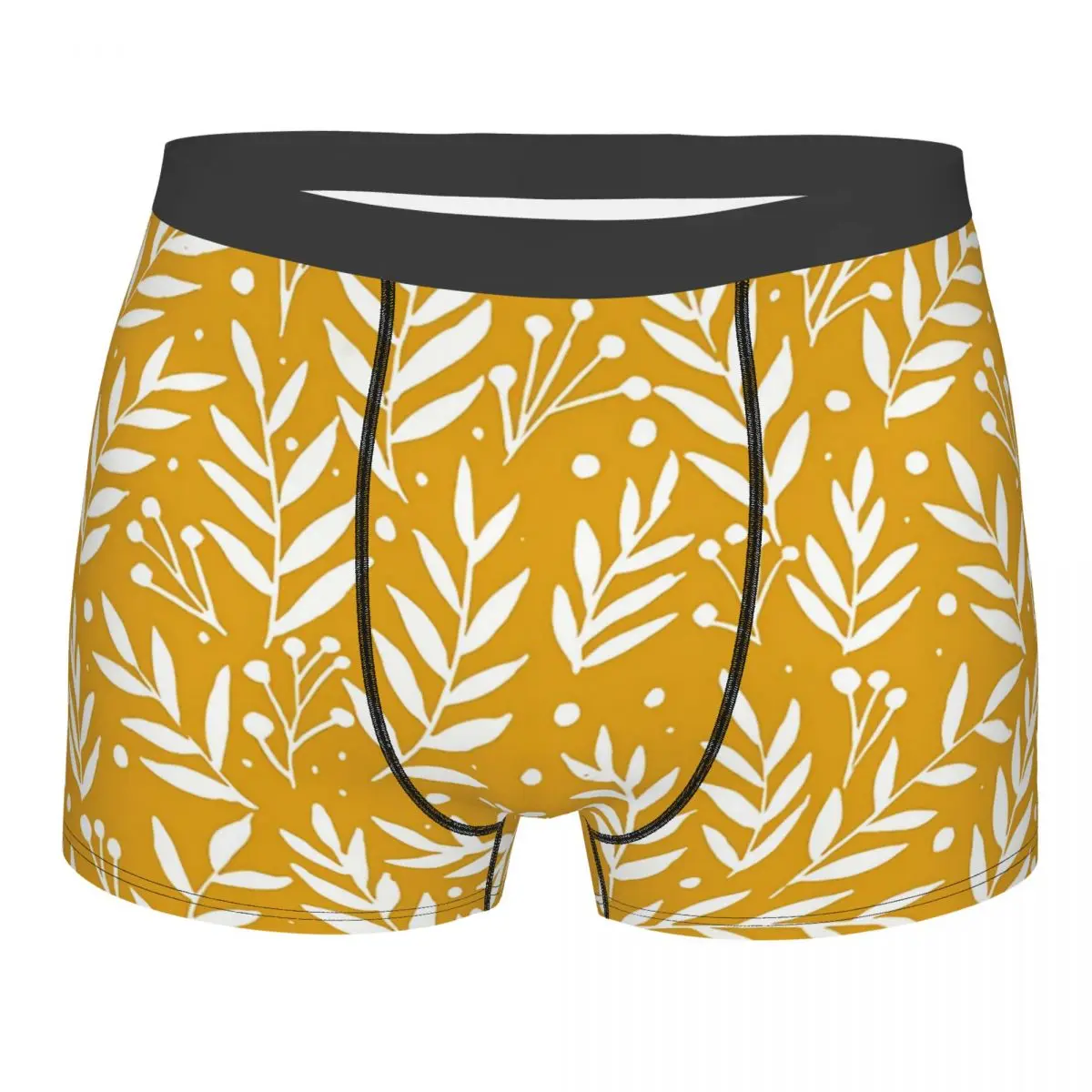 

Cute Branches Yellow Ochre Man's Boxer Briefs Underpants Highly Breathable High Quality Sexy Shorts Gift Idea