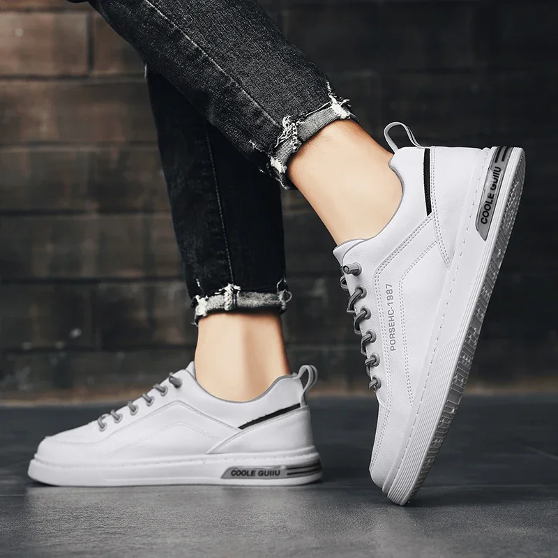 2024Мужская повседневная обувь дышащие белые кроссовки модные прогулочные