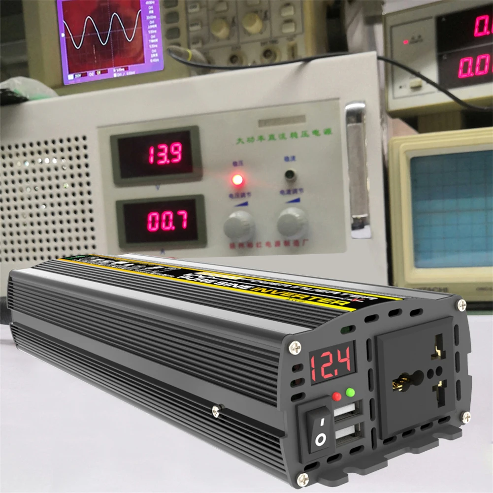 

Автомобильный трансформатор напряжения 3000/4000/6000 Вт, Цифровой инвертор мощности с дисплеем, немодулированный синусоидальный сигнал, постоя...