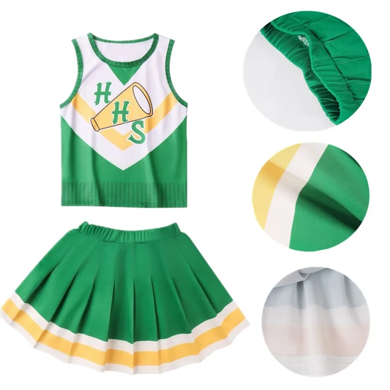 

Stranger Things Season 4 Chrissy Cunningham Cheerleader Cosplay Hawkins High School Costume Skirt Uniform Suit Adult kids Gift