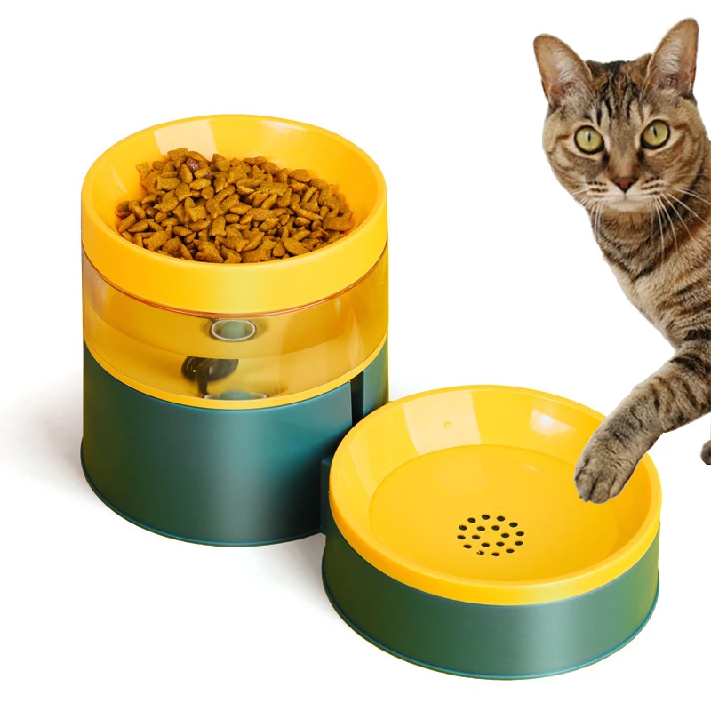 

Elevated Dog Bowl with Stand Automatic Water Storage Dispenser Pet Cat Food Bowl 2-in-1 Splash-proof Water Container Removable
