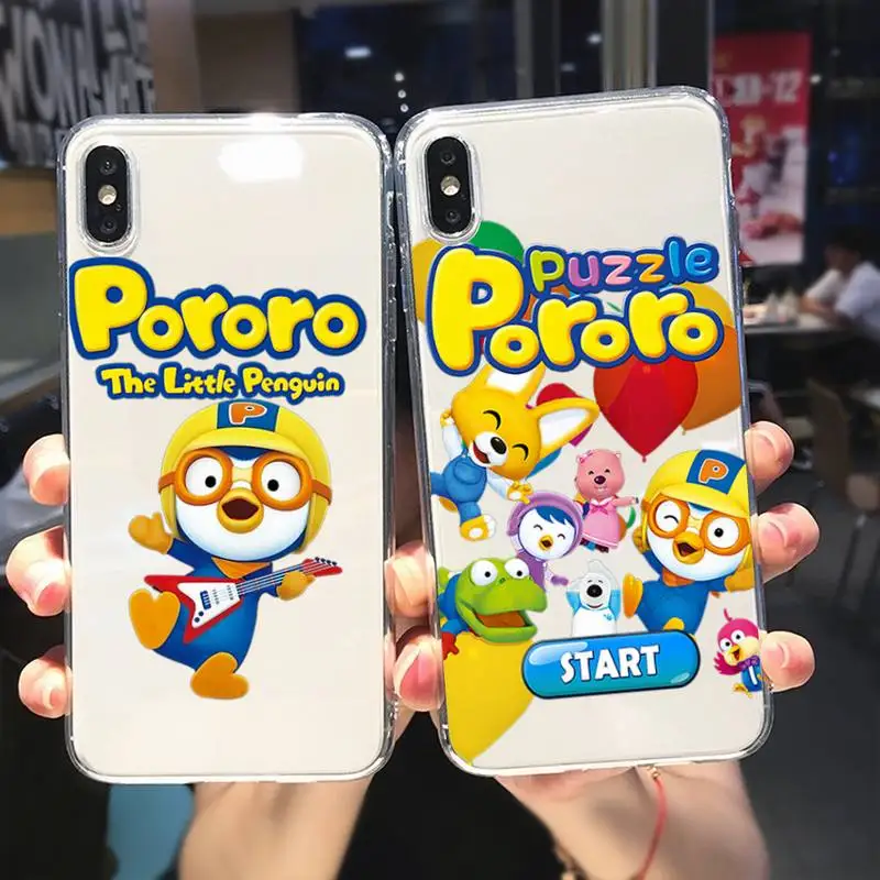 

Милый пингвин P-Pororos чехол для телефона Samsung GalaxyS20 S21 S30 FE Lite Plus A21 A51S Note20 прозрачный чехол