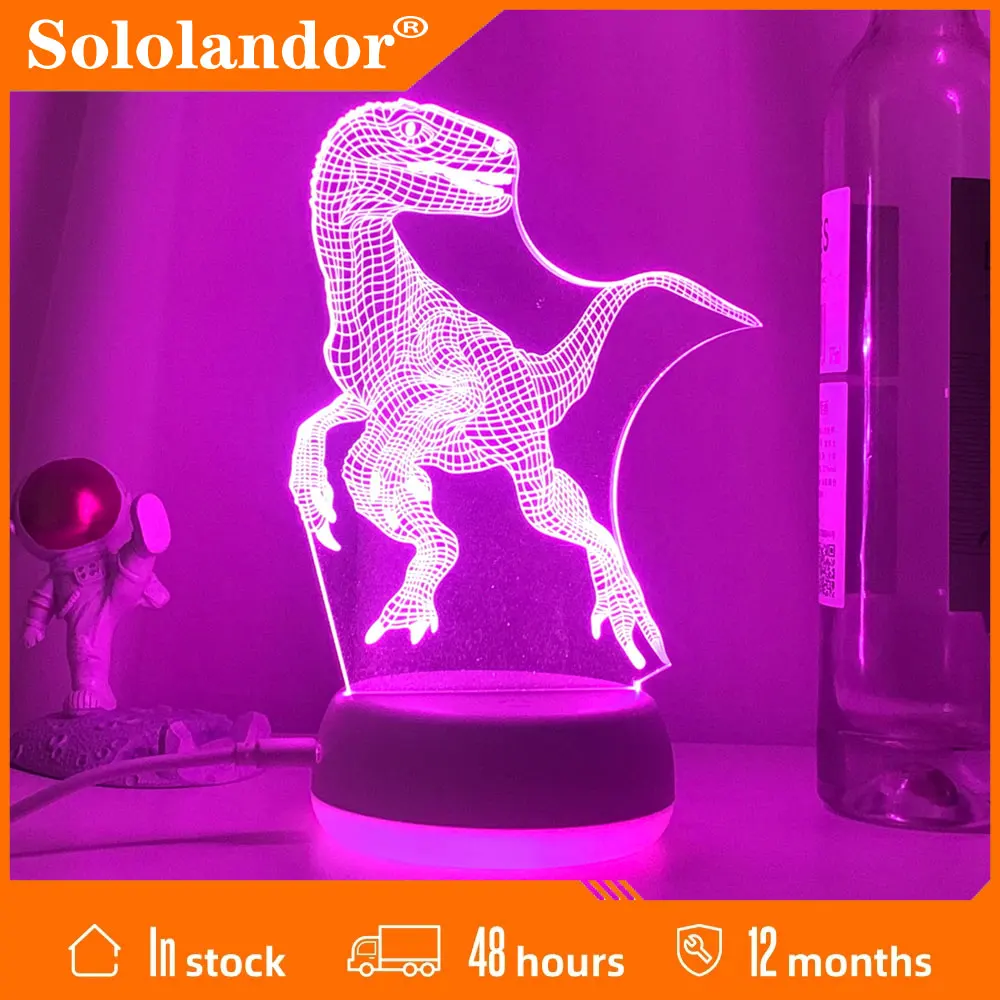 

3D Night Light Dinosaur Desk Lamp 7/16 Color Touch Remote Control Novelty Table Lamps Home Decor For kid Birthday Christmas Gift