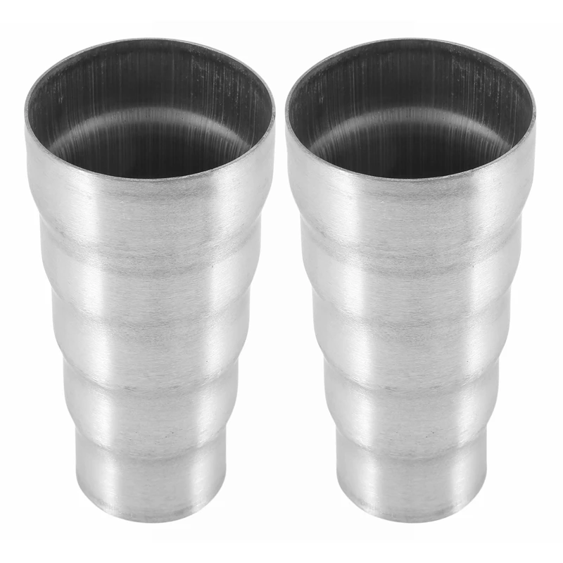 

2X Car Stainless Steel Exhaust Adapter 5 Step Reducer Adapter Connector Pipe Cone 5 Step Universal Reducer