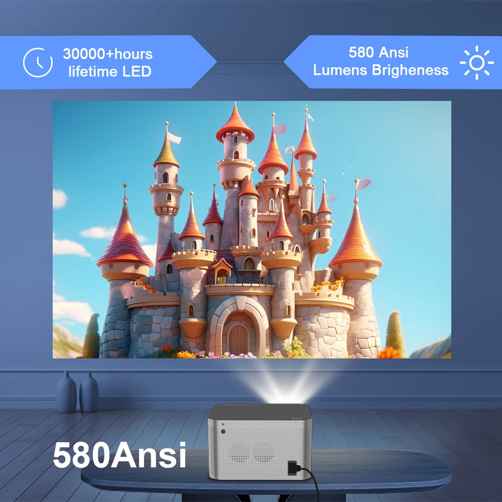 Magcubic 580ANSI Android 11 проектор 4K 1920*1080P Wi-Fi6 Allwinner H713 32G голосовое управление BT5.0 для