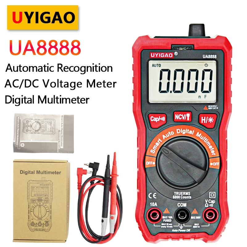 

UYIGAO Digital Multimeter UA8888 Digital Display Fully Automatic Intelligent Current And Voltmeter No Need To Shift Gears Tester