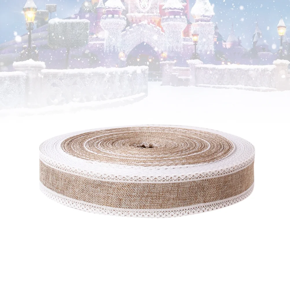 

Ribbon Christmas Lace Burlap Decoration Roll Packing Wide Jute Ribbons Fabric Natural Imitation Linen Gift Tape Trims Party