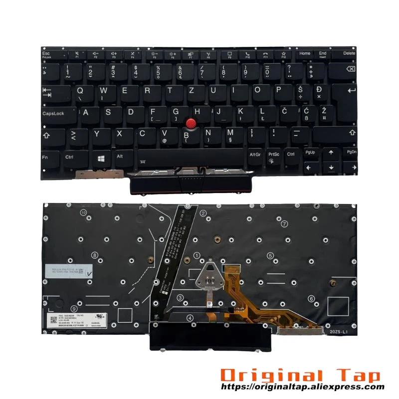 SI Словенская клавиатура с подсветкой для Lenovo Thinkpad X1 Nano Gen 1 SN20X82258 SN20X82294