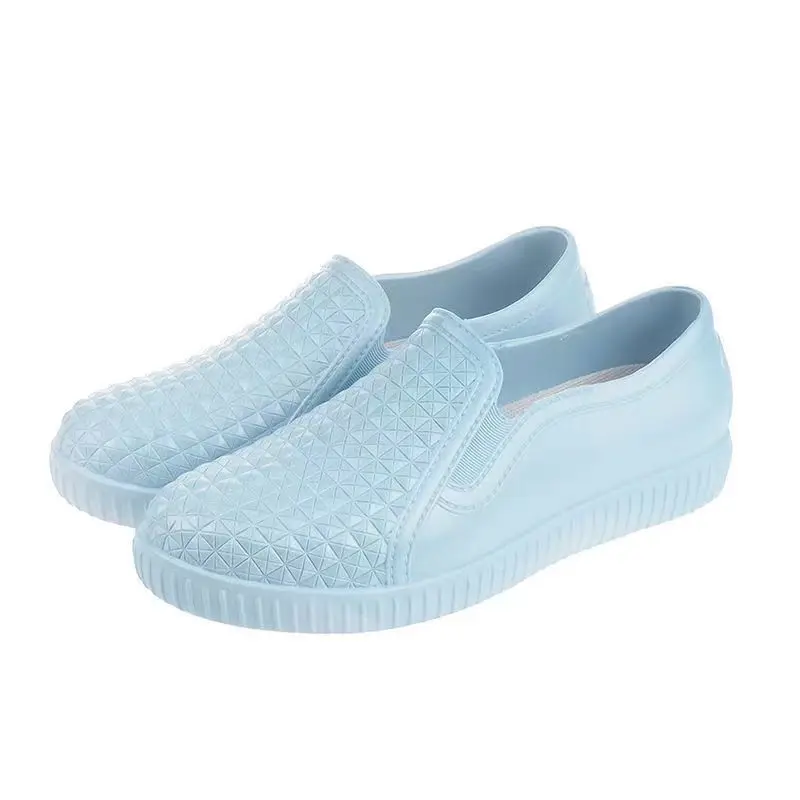 Free shipping low top rain shoes women's short rain boots mom kitchen shoes female chef loafer galoshes waterproof rainshoes