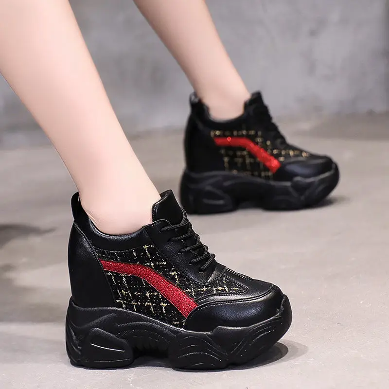 

Women Casual Trainer Sneakers Women Chunky Sneakers New High Platform Mesh Dad Shoes Thick Sole Vulcanize Shoes