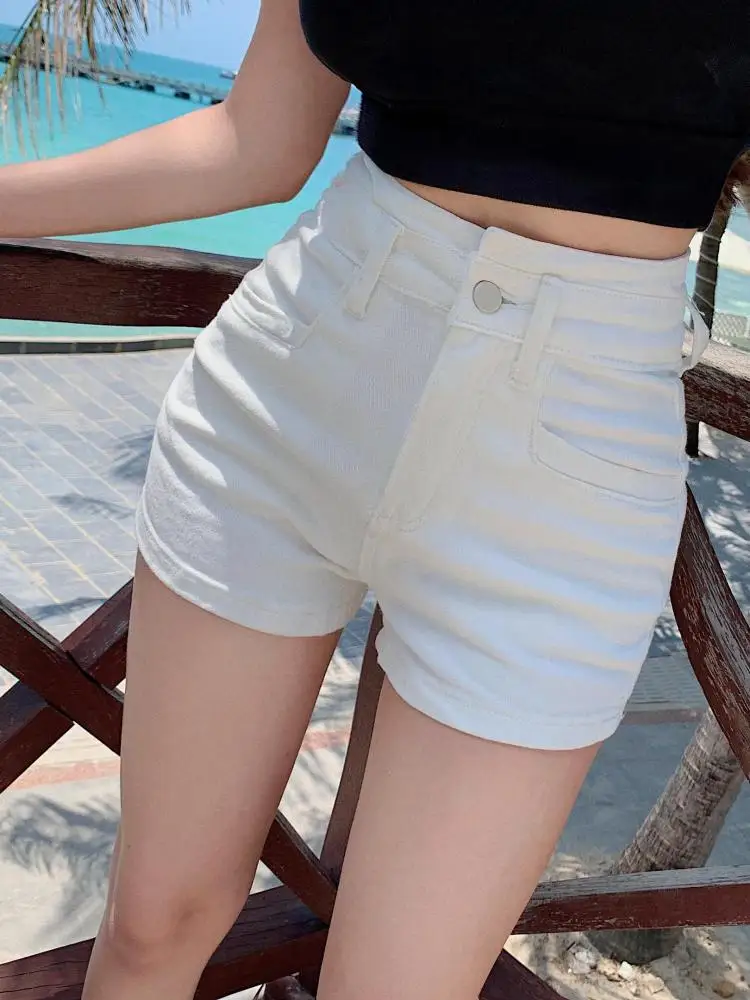 

High Waist Women's Denim Shorts Summer Sexy Ultra-short Elastic Skinny Hot Pants Casual 2022 Fashion Korean Streetwear Women
