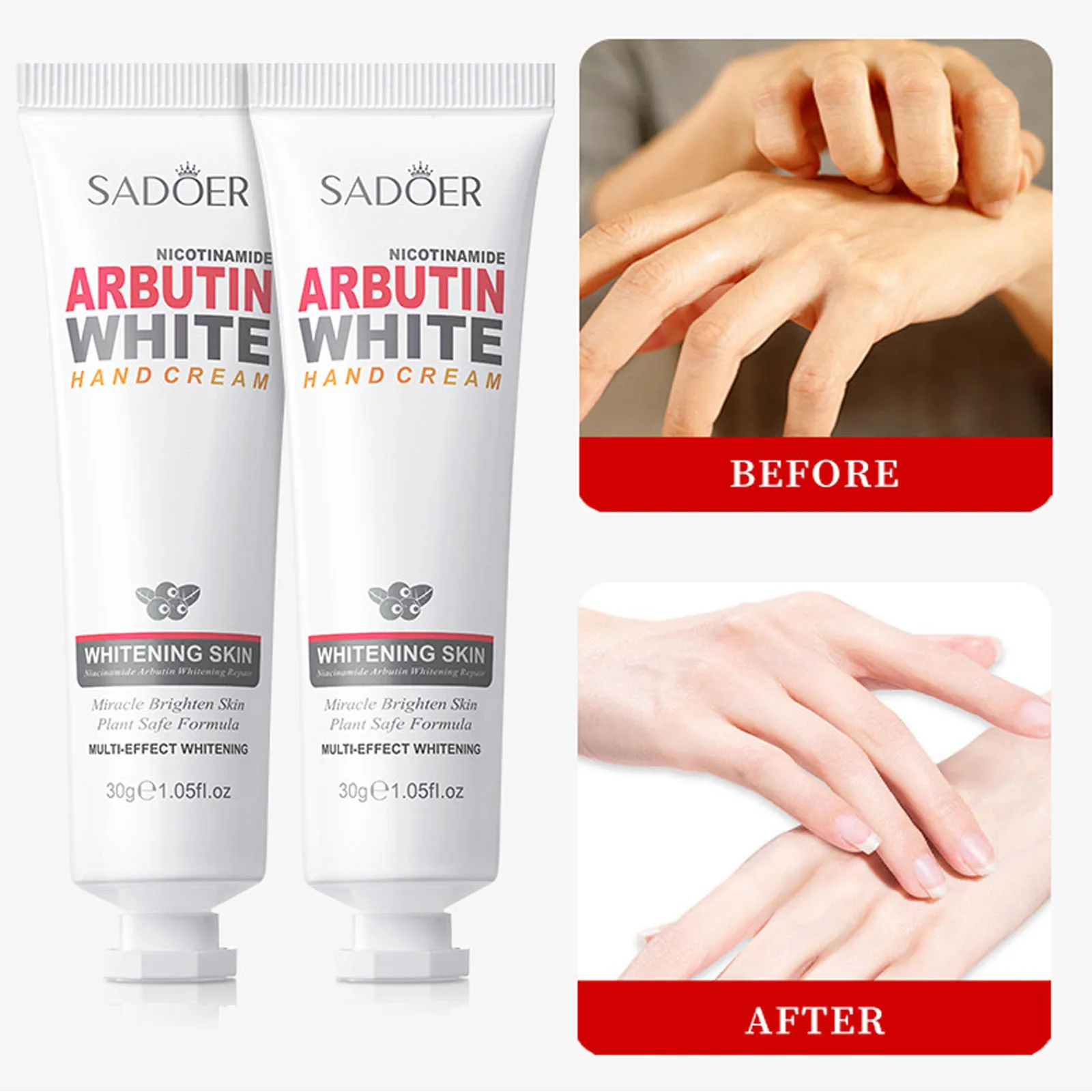 Arbutin Hand Whitening Cream Anti-Cracking Wrinkle Brightening Moisturizer Finger Joint Melanin Removal Soften Nourish Hand Care