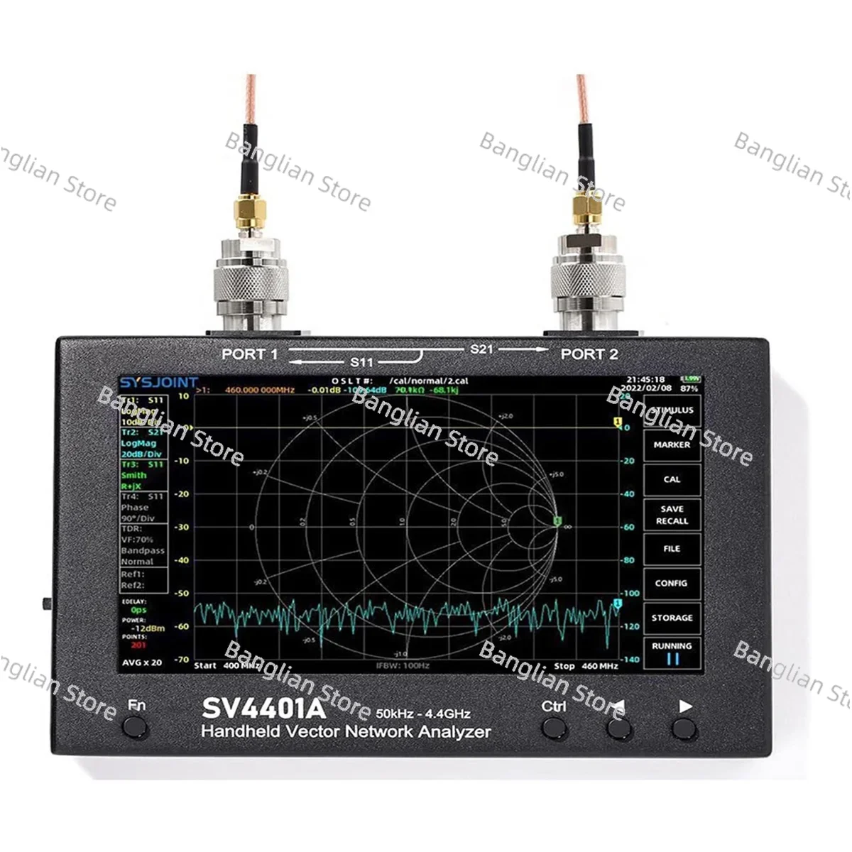 SV4401A Векторный анализатор сети 7-дюймовый сенсорный ЖК-дисплей 50 кГц-4 4 ГГц HF VHF UHF