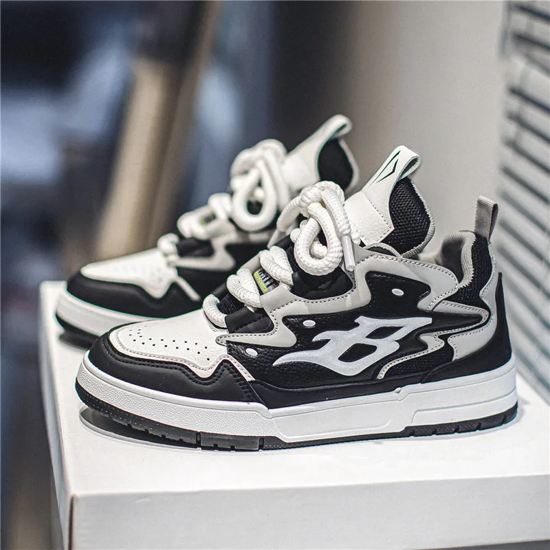 

Harajuku Style Pu Leather Men Sneakers Casual Breathable Fashion Designer Sports Shoes Male Outdoor Comfortable Skateboard Shoes