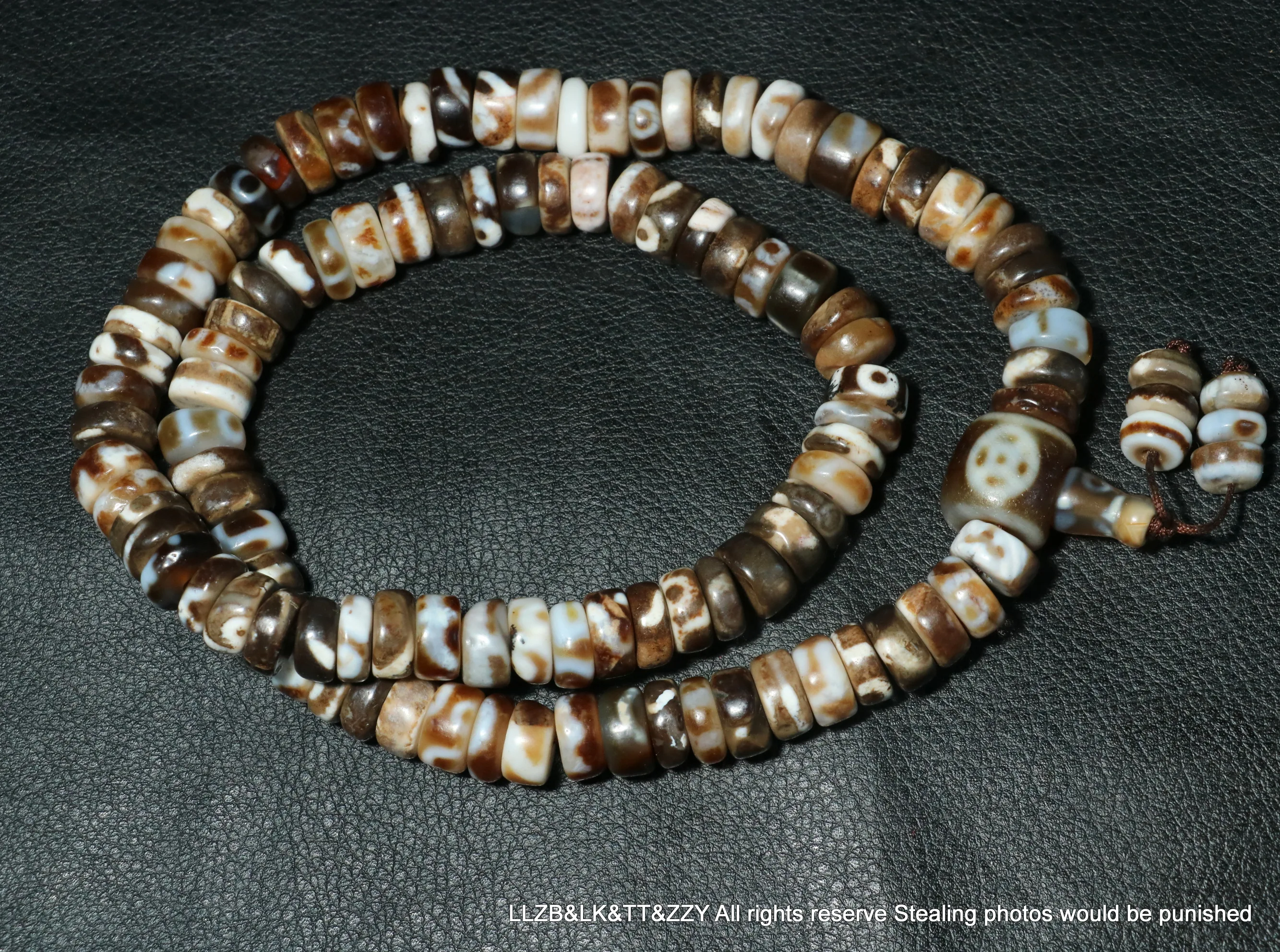 Королевская энергия магия тибетский старый агат натуральная вена ожерелье из