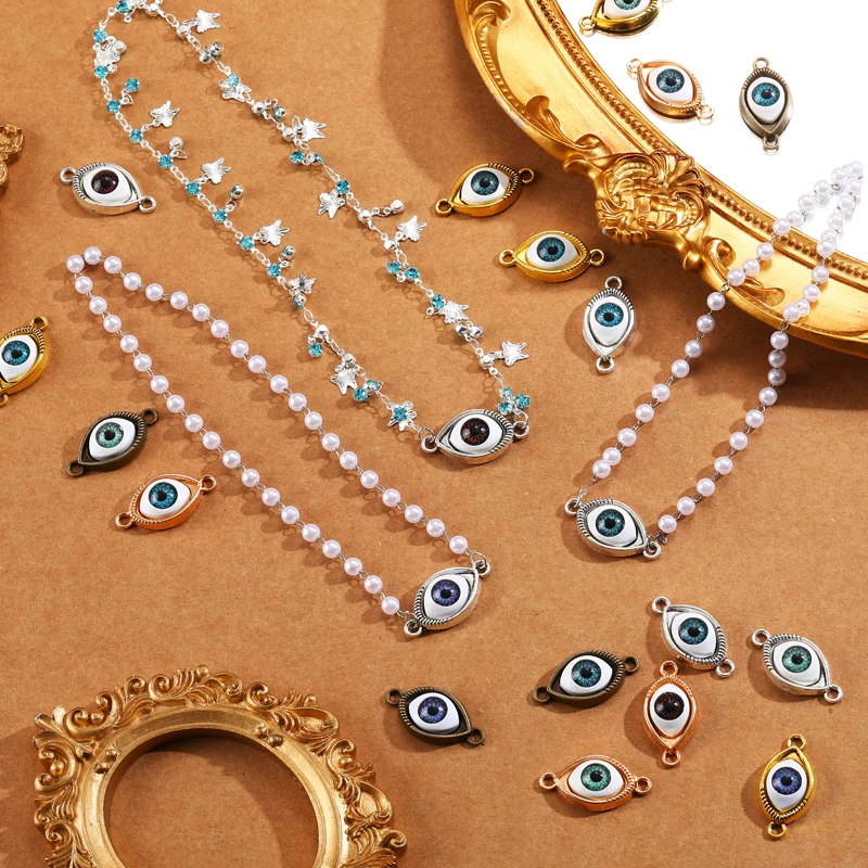 5 шт. разноцветные 3D подвески от сглаза разъем с двумя отверстиями счастливые