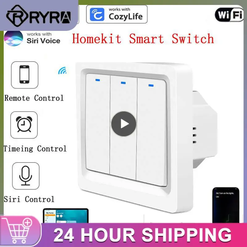 

Remote Control Wifi Smart Wall Light Socke For 2.4ghz Or Dual-band Wifi Router Push Button Wall Switch Work With Apple Homekit