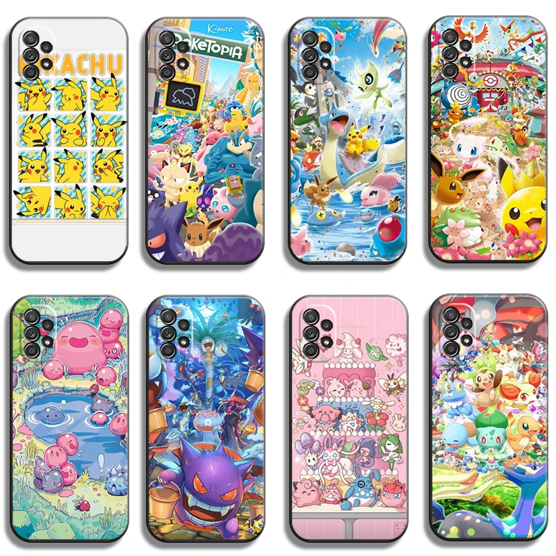 

Pokemon Pikachu Phone Cases For Samsung Galaxy A31 A32 A51 A71 A52 A72 4G 5G A11 A21S A20 A22 4G Soft TPU Coque Carcasa