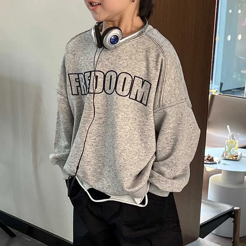 

Boy's Hoody Spring and Autumn 2022 New Arrival Boy Fried Street Western Style Top Children Leisure Loose Pullover Trendy Korean