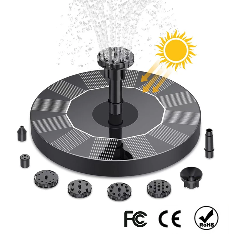 13/16cm Solar Water Fountain Pool Pond Waterfall Fountains Garden Decoration Outdoor Bird Bath Solar Power Fountain Float Water