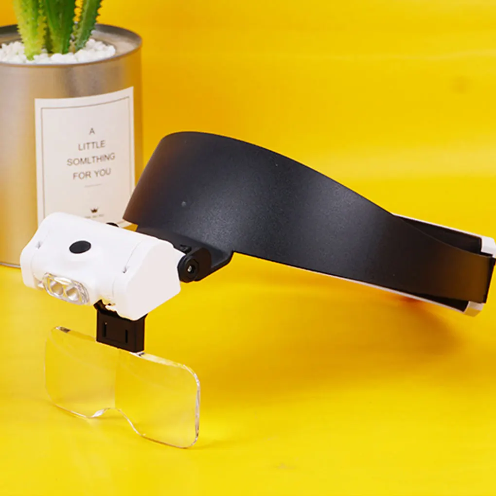 

LED Lighted Headband Magnifier Glasses Loupe For Wide Application Fashionable Acrylic Magnifying Glass Loupe Magnifier