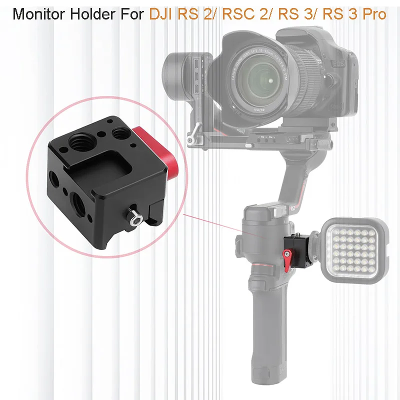 

Mounting Plate Clamp Monitor Holder w/ 1/4” Thread 3/8” Locating Hole For DJI RS 2/ RSC 2/ RS 3/ RS 3 Pro Gimbal Accessories