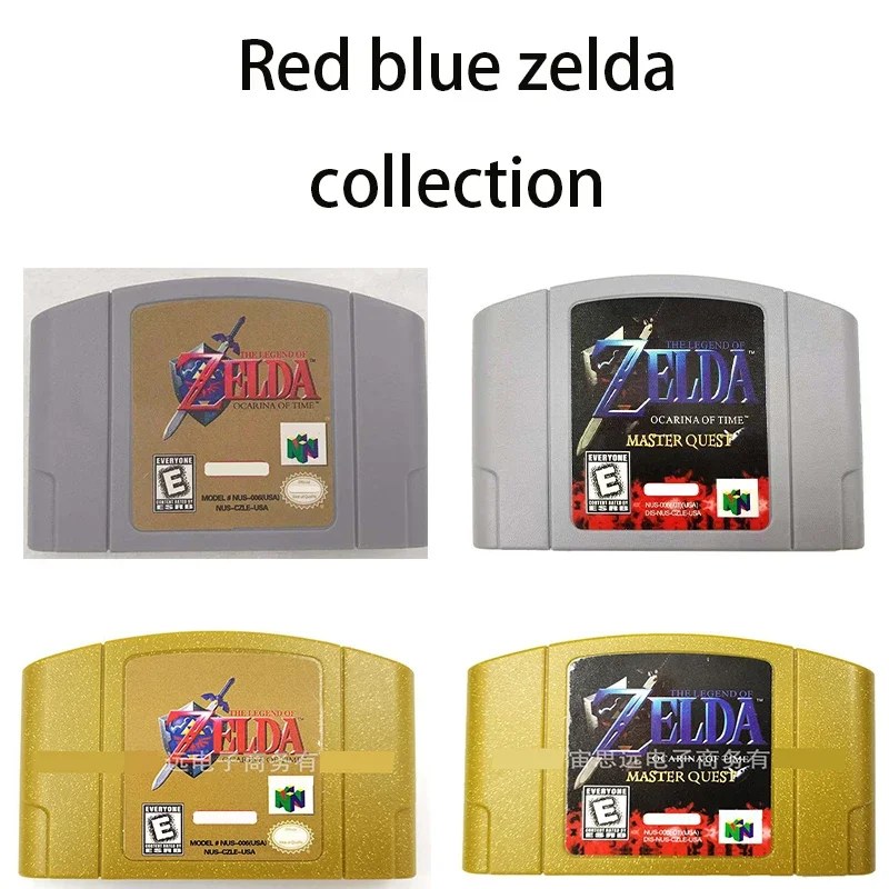 

Red and Blue Zelda Gold Shell N64 Game Card Series American Version Japanese Cartoon Card Boutique Toys and Gifts