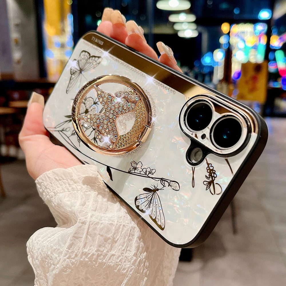 Металлический Чехол-держатель для iPhone 16 15 14 13 12 11 Pro Max Plus