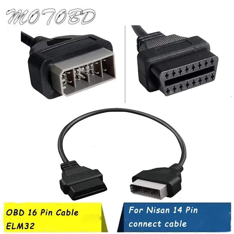 

Диагностический интерфейс OBD II, кабель с 14 Pin на 16 Pin для Nissan