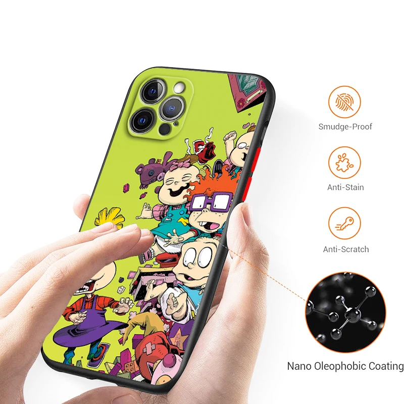 Мультяшный мальчик Rugrat для iPhone 15 14 13 12 Mini 11 XS Pro Max X XR 8 7 6 Plus Матовый Прозрачный