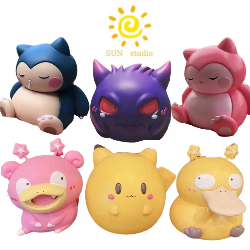 

New Pokemon Sun Studio Moe Bao Series Pikachu Psyduck Slowpoke Snorlax Gengar Figure Ornaments Collectible Model Toys