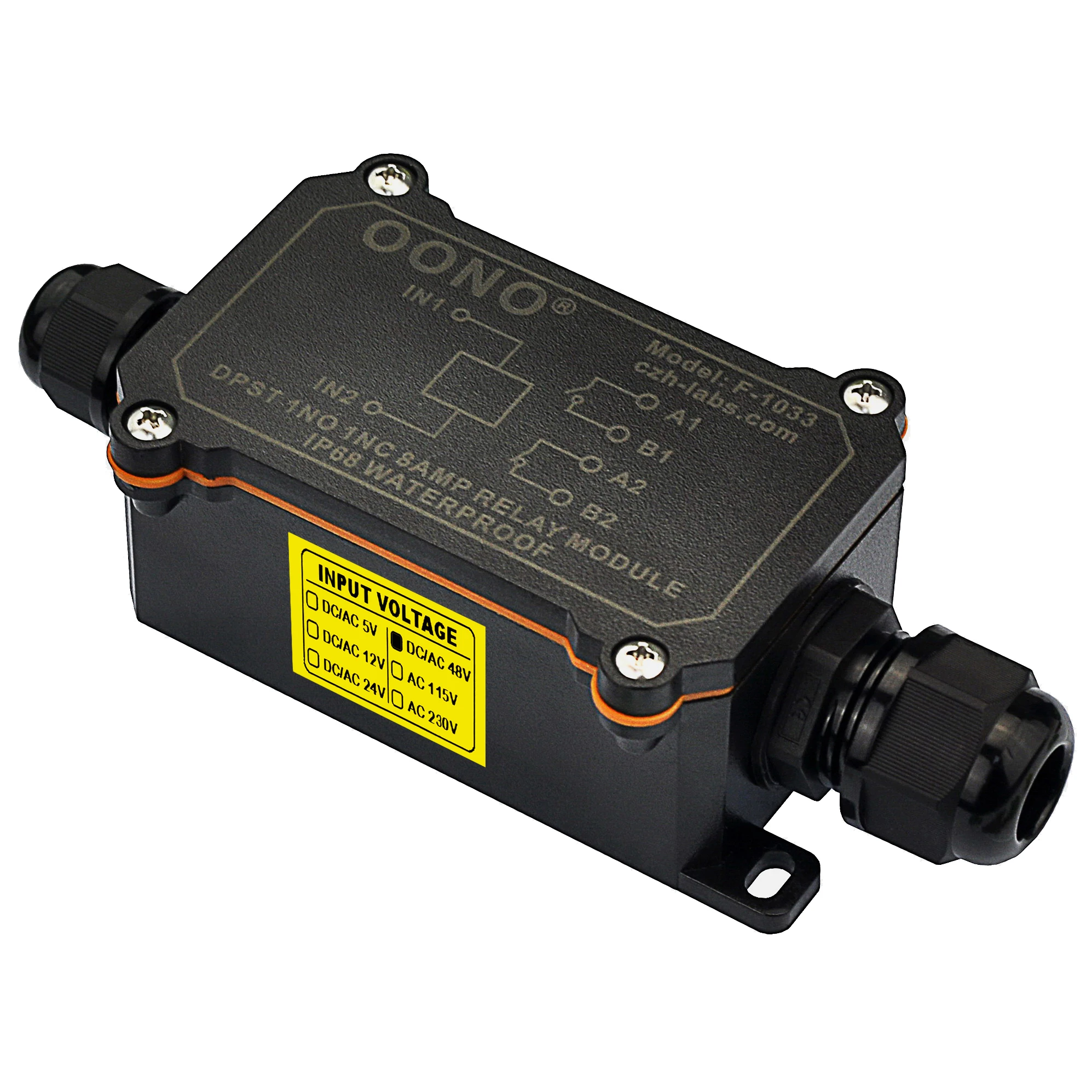 

IP68 Waterproof DPST 1NO 1NC 8Amp Power Relay Module (AC/DC 48V)