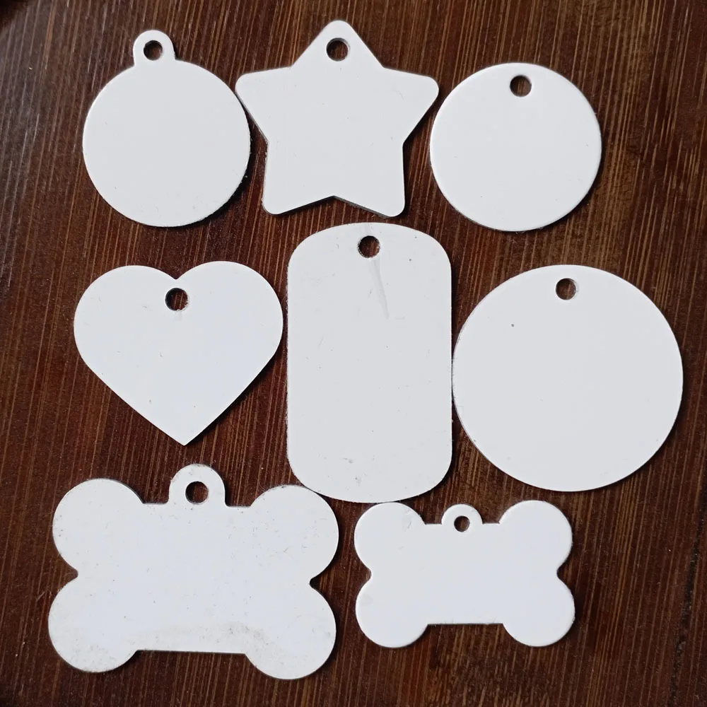 20 шт./лот термотрансферная двухсторонняя печать собачьего бренда алюминиевый