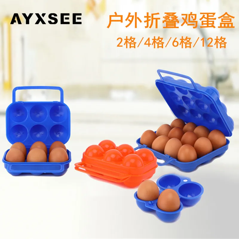 

Портативная складная коробка для яиц для кемпинга на открытом воздухе, пластиковая коробка для хранения яиц для пикника, многофункциональн...