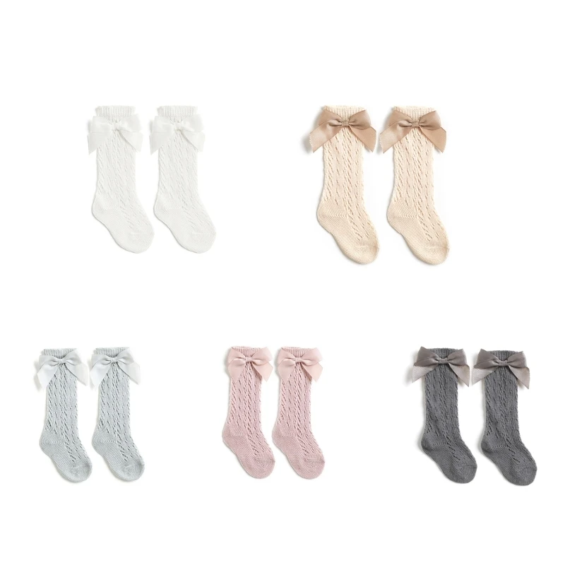 

Summer Baby Girls Socks Toddlers Bows Long Sock Kid Knee High Soft Breathable