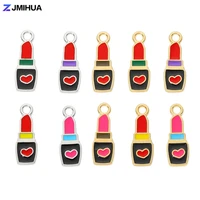 15pcs heart lipstick charms pendants for jewelry making findings accessories diy handmade earrings necklaces bracelets supplies