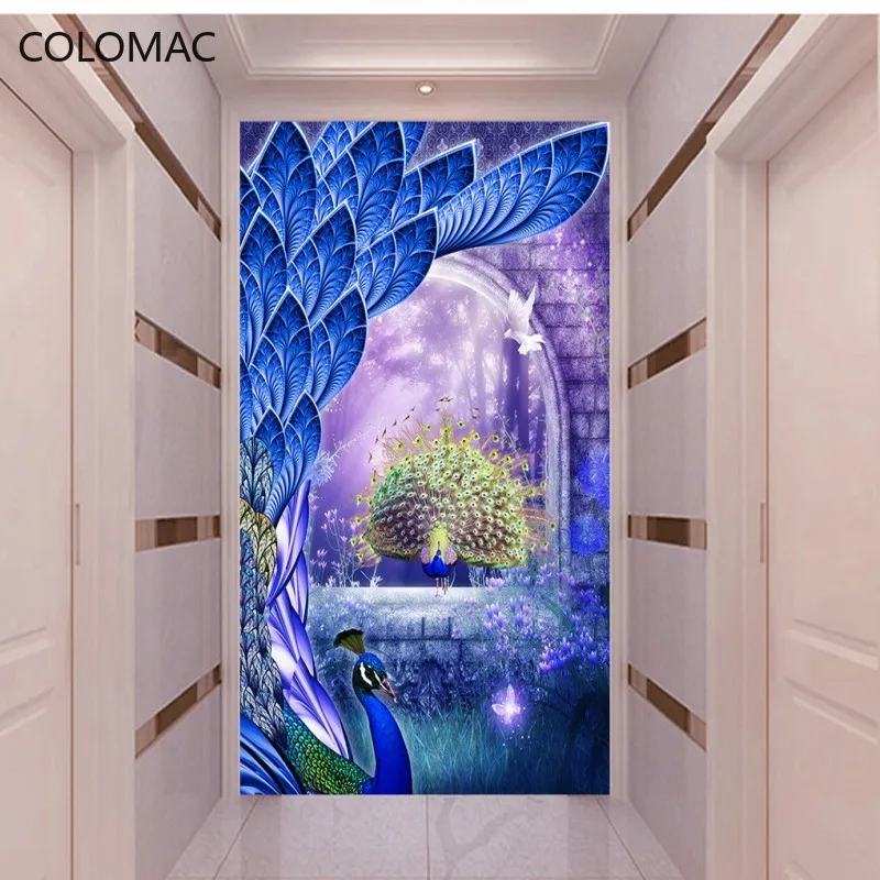 

Colomac Custom 3D Creative Photo Wallpaper Romantic Peacock Vision Living Room Studio Corridor Mural Dropshipping