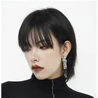 Эстетический ретро пирсинг киберпанк Бохо декор, винтажные корейские модные аксессуары для женщин серьги из нержавеющей стали.