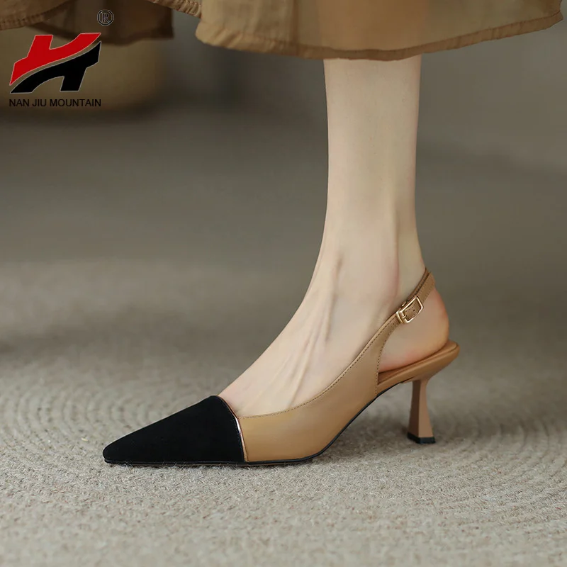 

Женские босоножки с острым носком, туфли на тонком каблуке 7 см, сезон весна-лето, 2022