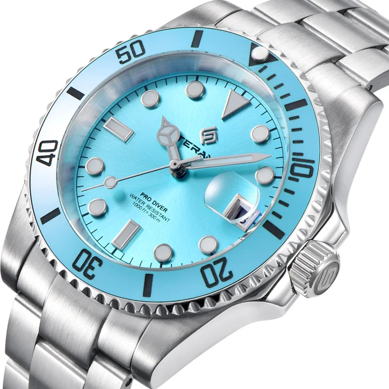 Часы мужские механические с сапфировым стеклом нержавеющая сталь