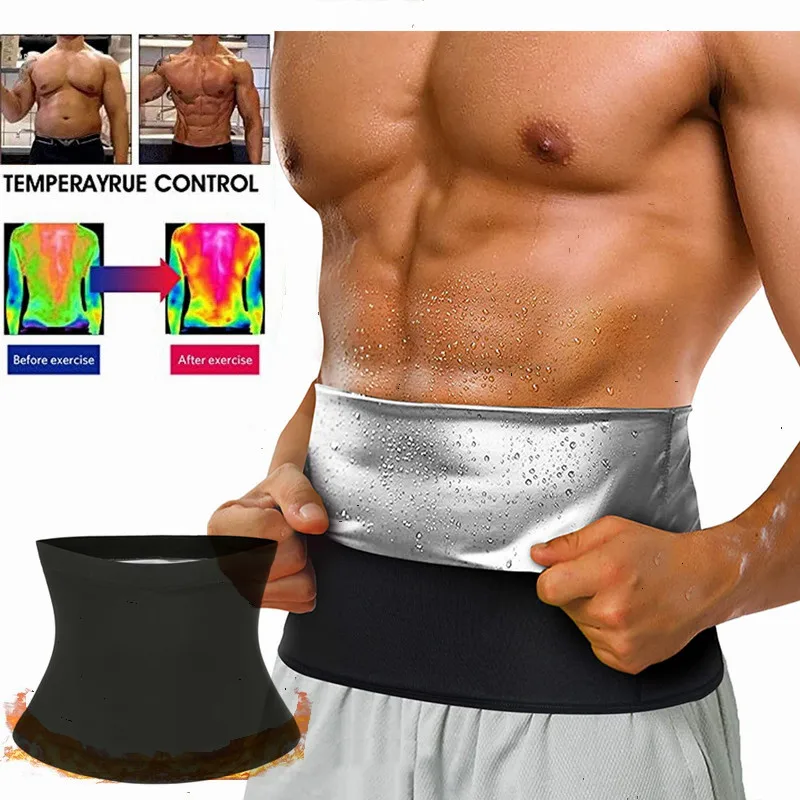 

Men Sauna Abdomen Reducer Body Shaper Gym Fitness Sweat Trimmer Belt Waist Trainer Belly Slimming Shapewear Waist Trainer Corset