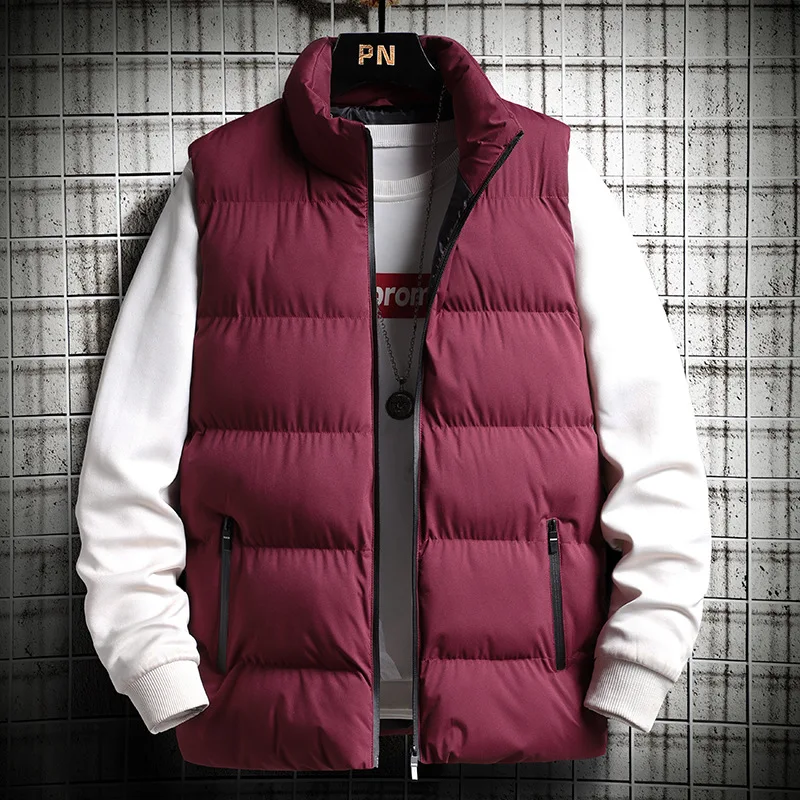 Men's Solid Color Trend Autumn and Winter Warm Vest Men's Korean Version of Waistcoat