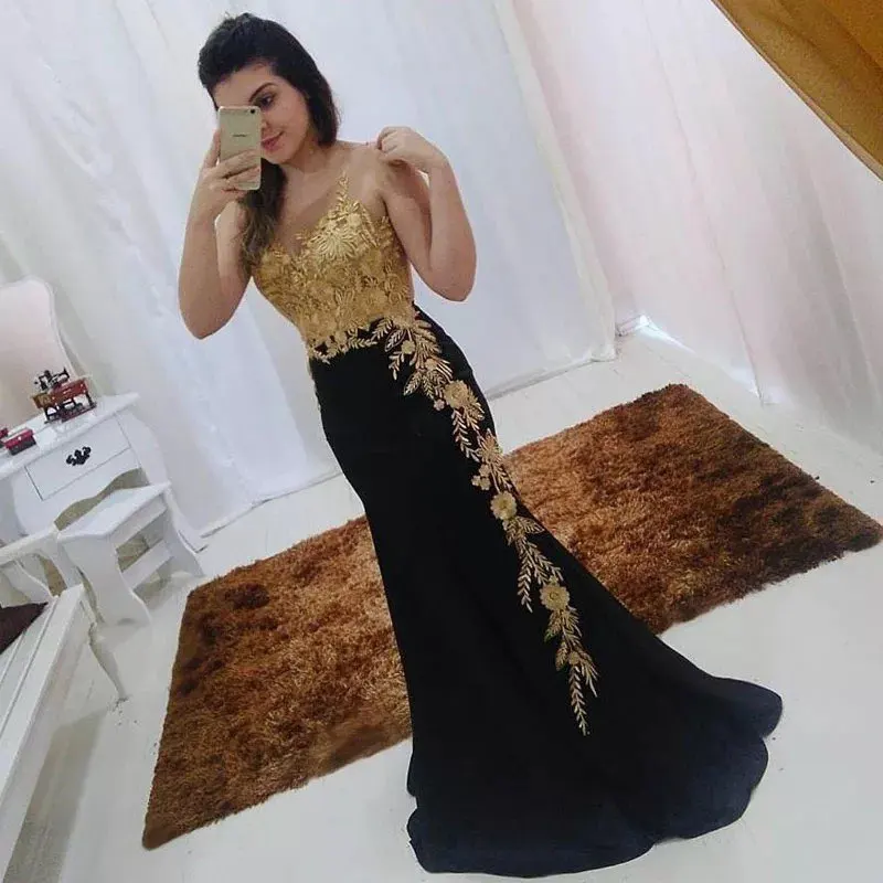 

black prom dresses 2022 sweetheart neckline sweetheart neckline lace appliques mermaid arabic dubai evening dresses gowns golden