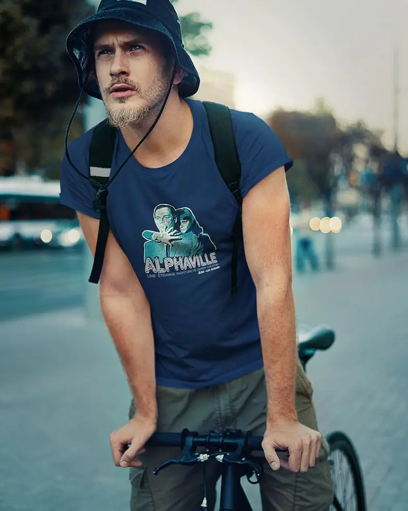 Майка Alphaville — Camiseta de la Project Jean-Luc Godard Película negra estilo ficción los años 60 Clásico del c