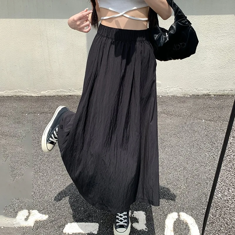 Летняя женская юбка с завышенной талией Yamamoto Повседневная модная однотонная