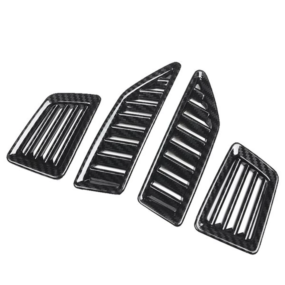 

4Pcs Car Carbon Fiber Central Control Dashboard Air Outlet Vent Cover Trim Frame for Ford Ranger Wildtrak 2015-2021